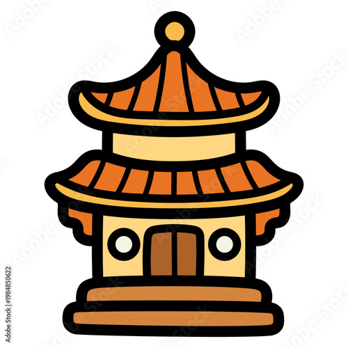 Photography temple illustration