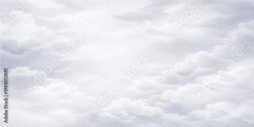 Beautiful white fluffy clouds drift across a clear blue summer sky in this bright sunlit day atmosphere