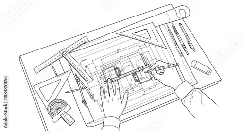 Hands Using Digital Drawing Tablet And Stylus For Illustration.