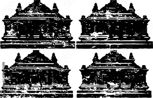 ornate vintage architectural elements set classical decorative pediments and moldings collection