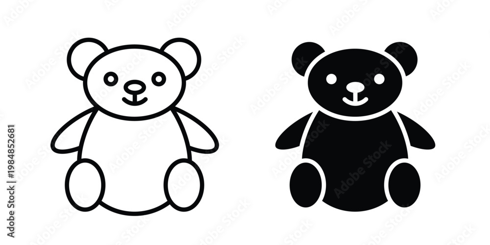 Fototapeta premium Teddy bear icon UI vector. Vector icon set.