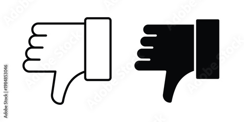 Thumbs down icon UI vector. Vector icon set.