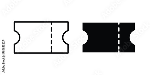 Ticket stub icon UI vector. Vector icon set.