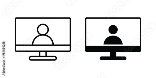 Video chat icon UI vector. Vector icon set.