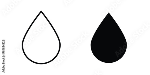 Water drop shape icon UI vector. Vector icon set.