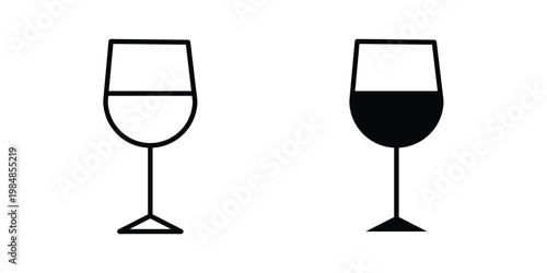 Wine glass icon UI vector. Vector icon set.