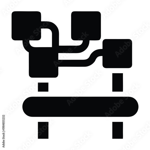 minimalist-solar-powered-street-bench-silhouette-- isolated on White Background