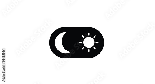 Simple black icon depicting a sun and moon toggle switch