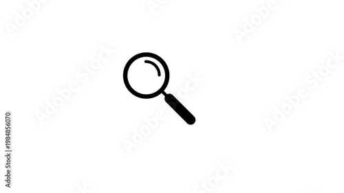 Zoom and search icon with clean magnifier symbol