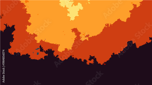 Vector Fiery hues abstract the sunset blazing with bright orange and scarlet.
