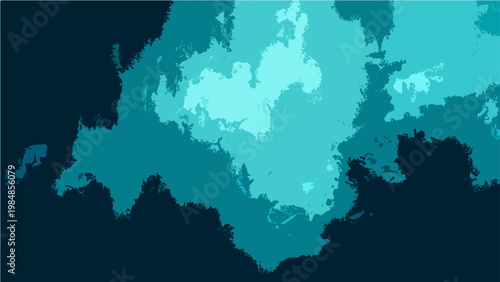 Vector Abstract water color art with diverse of blue tones and fluid painting style and evoke tranquil aesthetic and aquatic theme with organic shapes