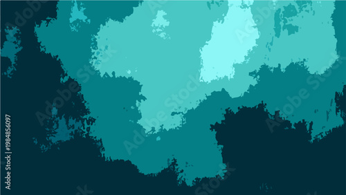 Vector Abstract layered shades of teal and cyan mimic the depths of a hidden lagoon. Evoking a sense of serenity.