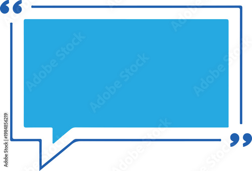 Blue speech bubble icon design element.