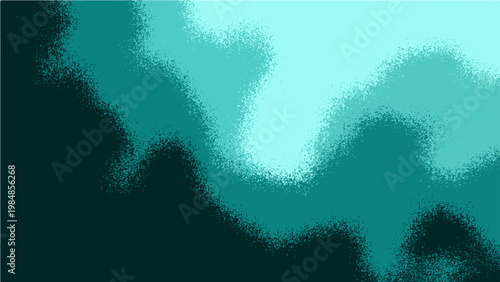 Vector Abstract art with fluid shapes, various shades of teal color creates calming scene with modern design and water-like visual
