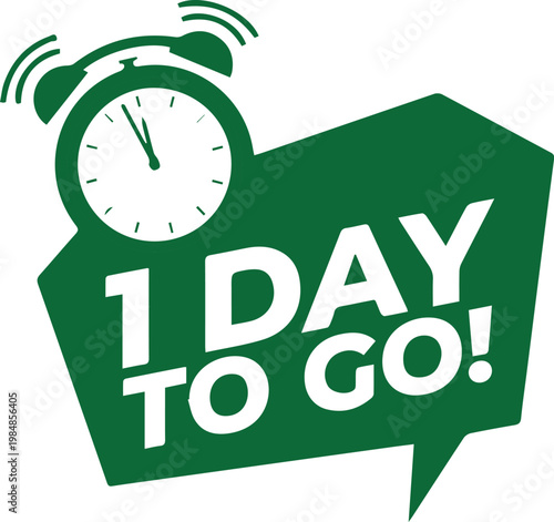 One day to go countdown timer.