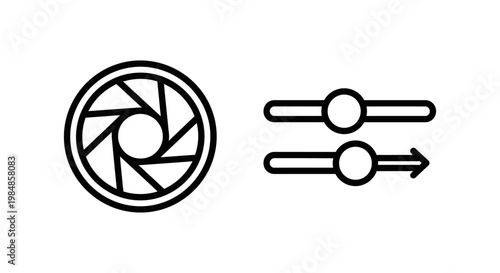 White balance and adjustment icons with adjustment photography temperature saturation contrast brightness exposure interface creative technology spectrum illustration
