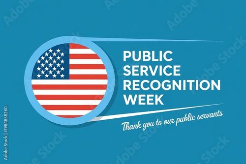 Public Service Recognition Week USA Flag Graphic Thank You Poster for Government and Civil Servants