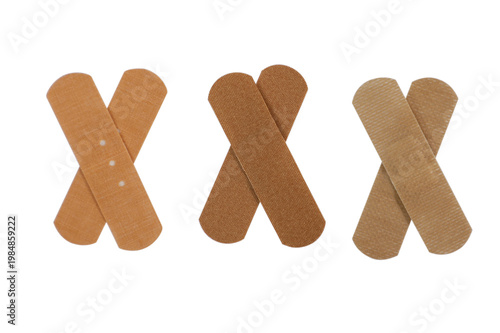 close up of  a adhesive bandage on white background with clipping path