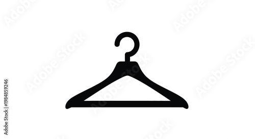 Simple black hanger icon on a stark white background