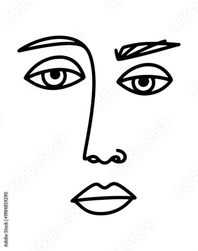 Minimalist line art face illustration — modern design, creative expression