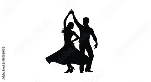 Silhouette of a couple dancing showcasing a joyful and romantic moment