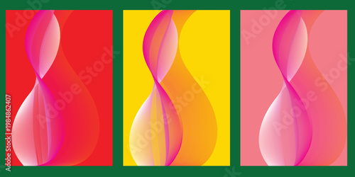 Abstract Gradient Wave Collection – Futuristic Vibrant Flow Shapes for Modern Poster Design, Creative Vector Background Set