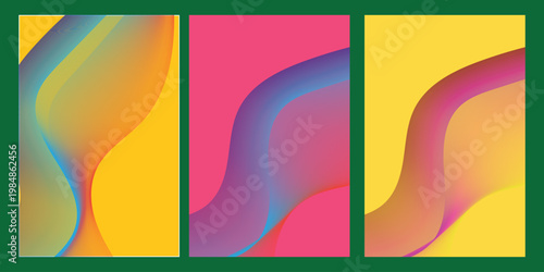 Abstract Gradient Wave Collection – Futuristic Vibrant Flow Shapes for Modern Poster Design, Creative Vector Background Set