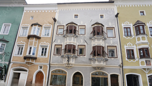 Quadro em tela Facades of historical buildings at city center of Vipiteno Sterzing, in South Tyrol in northern Italy