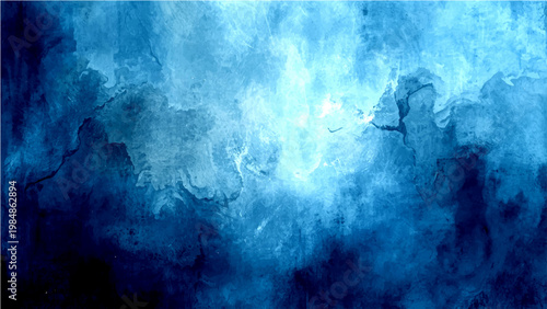 Abstract ethereal blue gradient and fluid watercolor artwork and textured surface and cloudy vaporous design and soft artistic ambiance and serene imagination and visual depth.