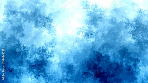 Abstract artistic design blue sky and ethereal watercolor effect and tranquil gradient shades and peaceful vaporous ambience.