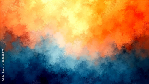 Vibrant abstract artistic splash and vivid orange and blue color and emotive design bright background and dramatic fluid style and energetic graphic effect.