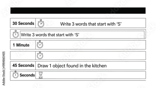 Time-Based Prompt: A captivating close-up shot of a test featuring instructions and time limits, designed to encourage and assess the user's focus and quick response.