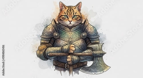 猫騎士が堂々と立つ