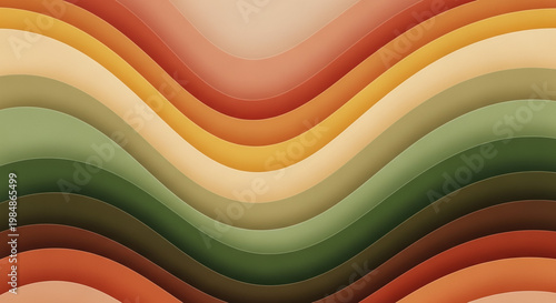 Abstract Wavy Layered Background with Earth Tones and Autumn Color Palette