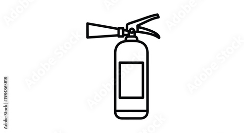 Simple black outline illustration of a fire extinguisher on a white background