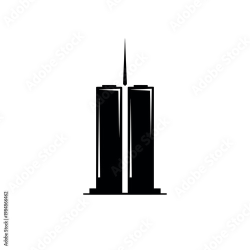 Iconic Twin Towers Silhouette.