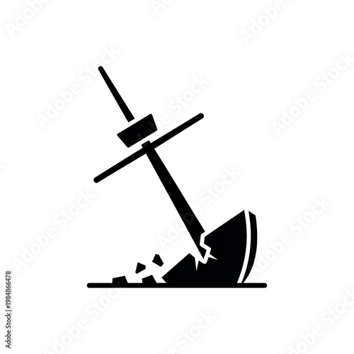 Illustration of a sinking ship icon.