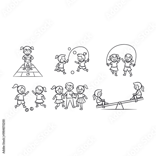 Children playing together outdoors in a park setting happily