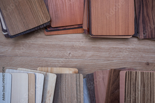Wooden Texture Material Samples with Copy Space for Interior Design and Furniture Advertising