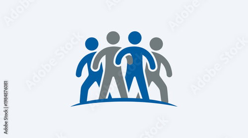 A 3d vector illustration of a family group and community team symbolizing togetherness and partnership through a silhouette of people holding hands in a support chain concept