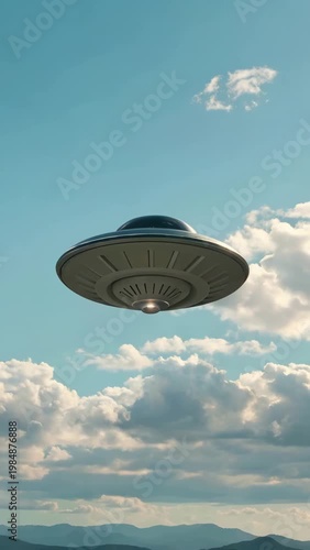 UFO material flying in the sky, mysterious flying saucers in the sky