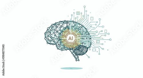 Artificial Intelligence Brain Network Concept - Digital Mind