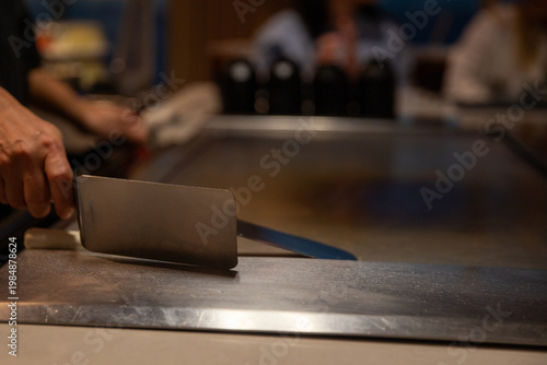 Hibachi Grill warming up