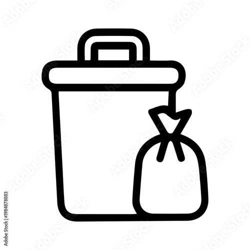 Trash can and garbage bag