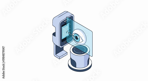 Isometric Biometric Eye Scanner and Iris Recognition Technology Concept for Secure Digital Authentication