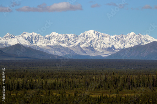 Mountains on the Denali Highway on a summer day