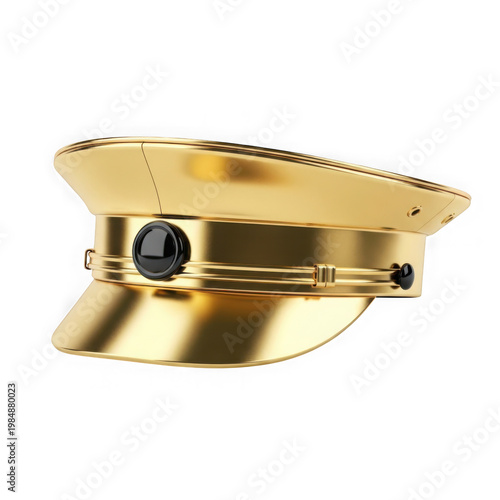 Gold metal military identification badge with wings and circular emblem on dark background