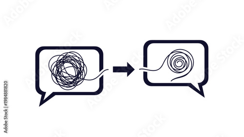 Transformation from a messy tangle of lines to a neat coil representing problem solving, organization, and finding clarity in complexity.
