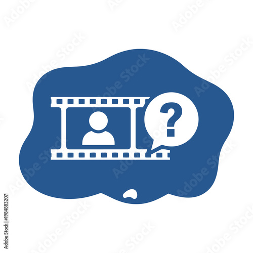 Film strip with person and question mark in thought bubble