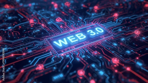 Web 3 0 on Futuristic Electronic Circuit Board